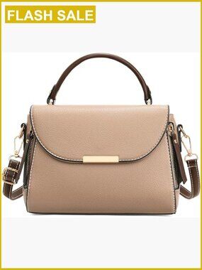 Small Leather Crossbody Satchel Tote with Adjustable Strap
